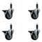 Service Caster 3.5'' Thermoplastic Rubber Swivel 1'' Expanding Stem Caster Set with Brake, 4PK SCC-EX20S3514-TPRB-PLB-1-4 - alternate 1